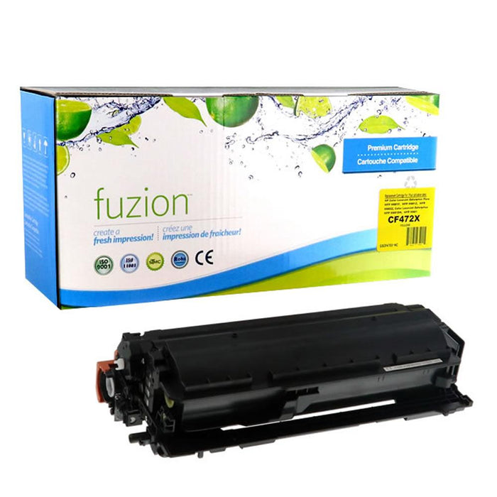 Yellow cartridge included in Fuzion High Yield 657X CMYK Toner Set for Colour LaserJet Enterprise Flow MFP M681f (4-Pack)