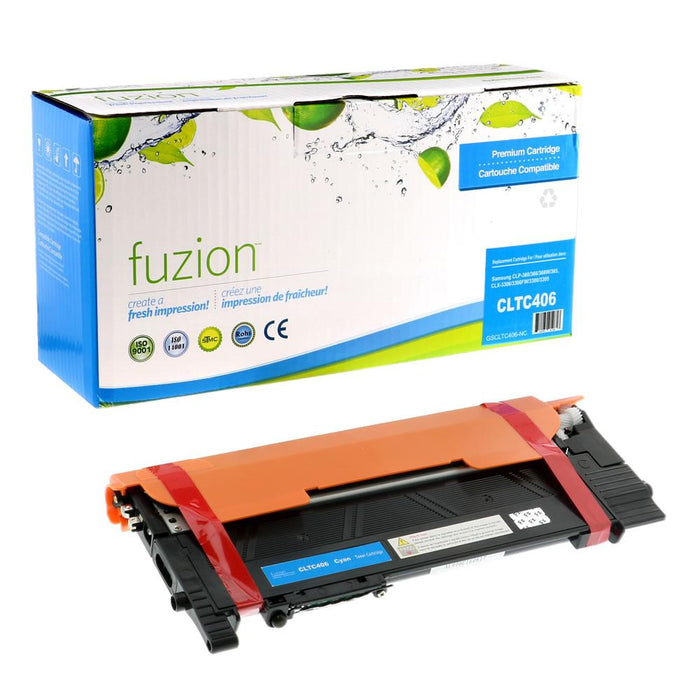 Cyan cartridge included in Fuzion CLTK406S CMYK Toner Set for Samsung CLP360 (4-Pack)