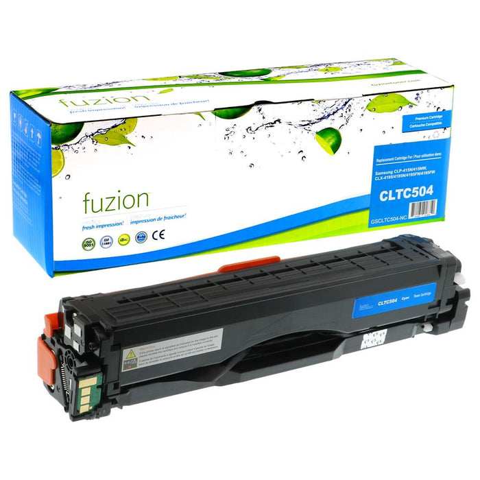Cyan cartridge included in Fuzion CLTK504S CMYK Toner Set for Samsung CLP415N (4-Pack)