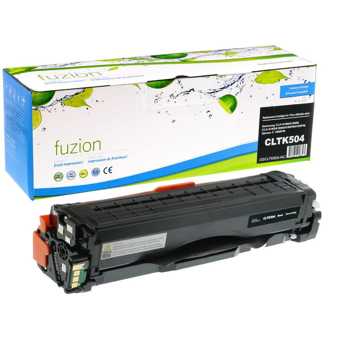 Black cartridge included in Fuzion CLTK504S CMYK Toner Set for Samsung CLP415N (4-Pack)
