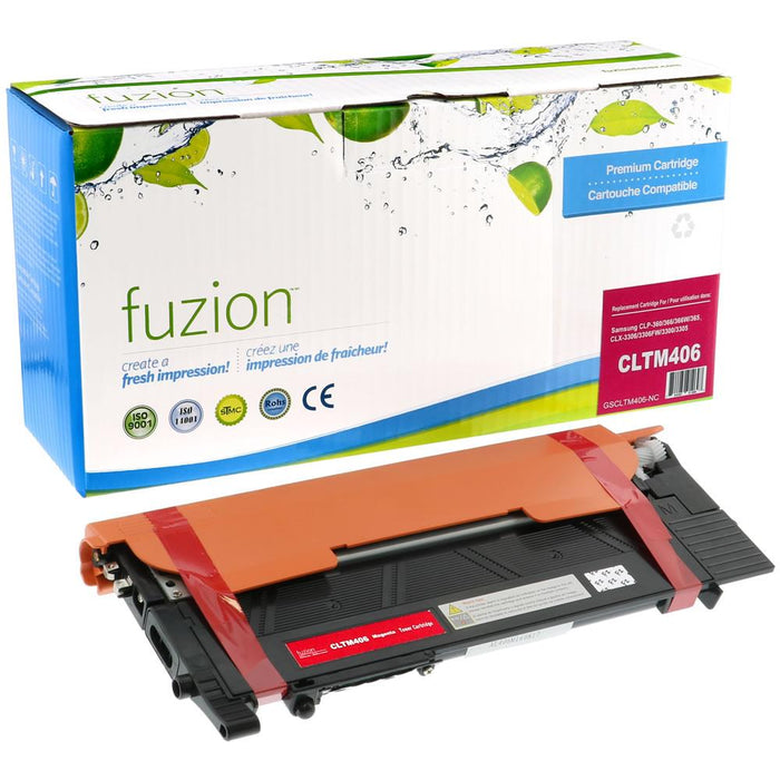 Magenta cartridge included in Fuzion CLTK406S CMYK Toner Set for Samsung CLP360 (4-Pack)