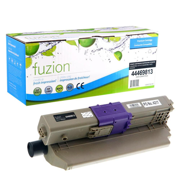 Black cartridge included in Fuzion CMYK Toner Set for Okidata CX2731MFP (4-Pack)