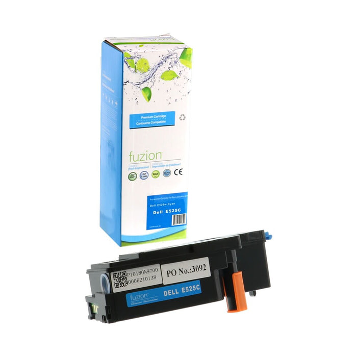 Cyan cartridge included in Fuzion 593-BBJX CMYK Toner Set for Dell E525W (4-Pack)