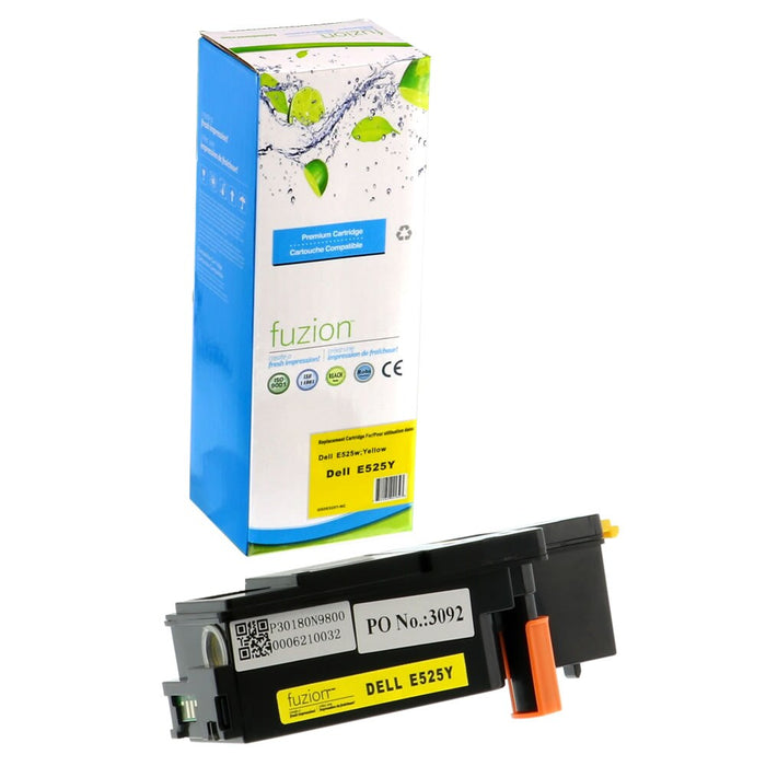 Yellow cartridge included in Fuzion 593-BBJX CMYK Toner Set for Dell E525W (4-Pack)