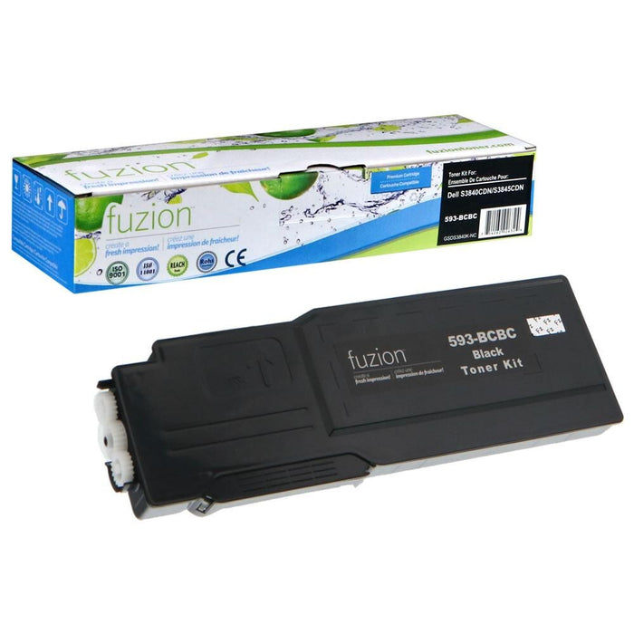 Black cartridge included in Fuzion 593-BCB CMYK Toner Set for Dell S3840CDN (4-Pack)