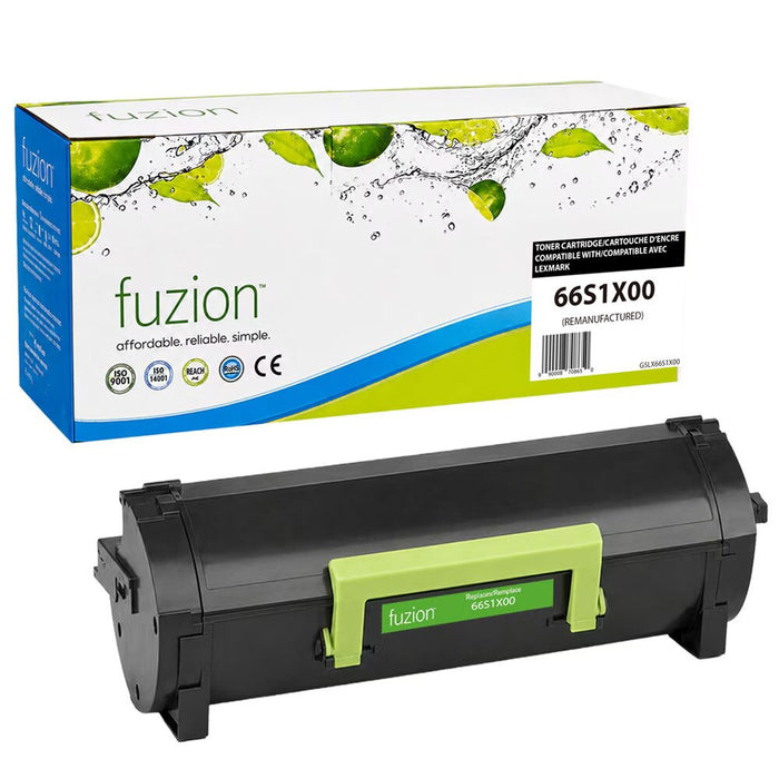 FUZION Remanufactured Lexmark 66S1X00 Toner Extra High Yield - Black