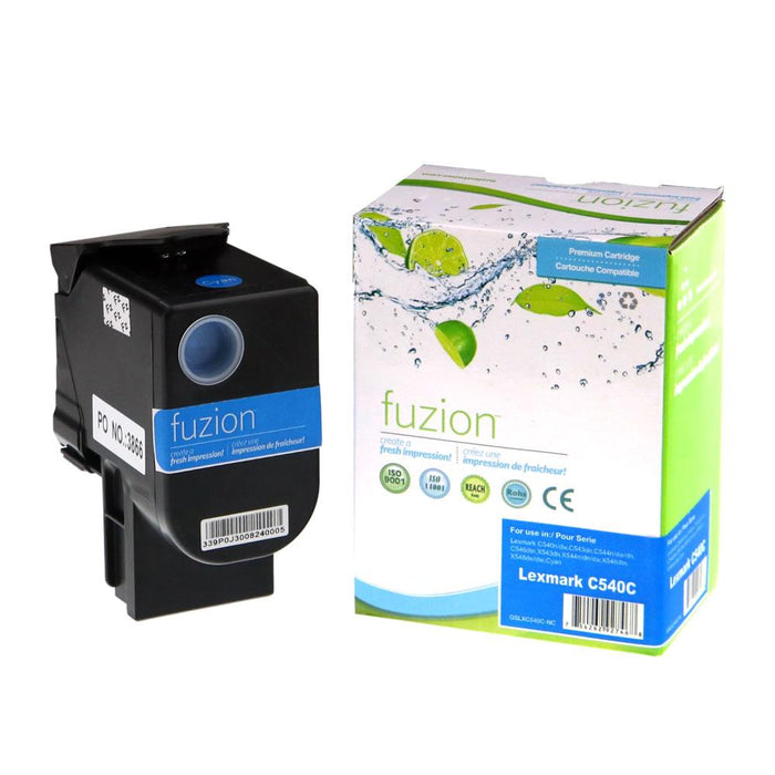 Cyan cartridge included in Fuzion High Yield C540H1KG CMYK Toner Set for C540 (4-Pack)