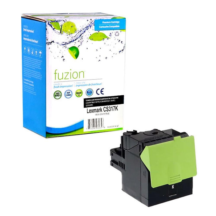 Black cartridge included in Fuzion 71B10K0 CMYK Toner Set for CS317dn (4-Pack)
