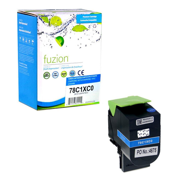 Cyan cartridge included in Fuzion 78C1XK0 CMYK Toner Set for CS421dn (4-Pack)