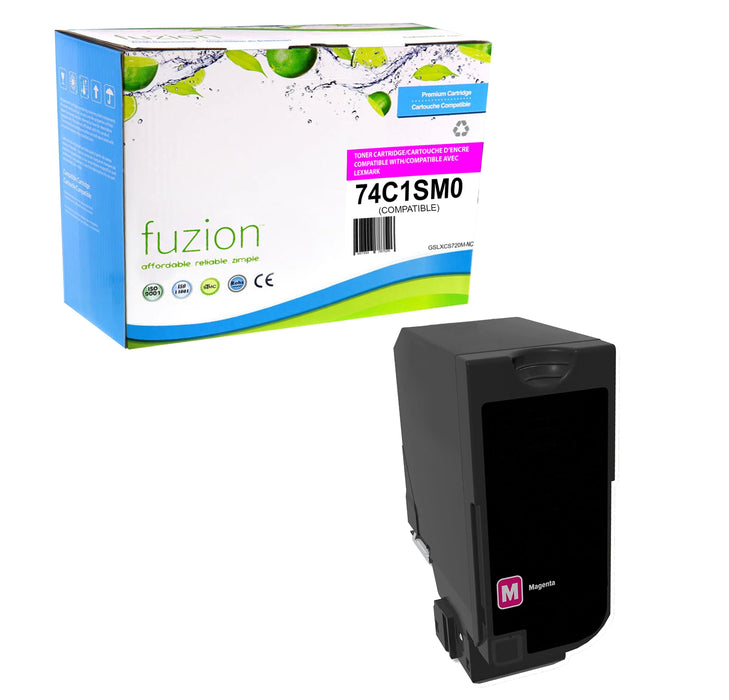 Magenta cartridge included in Fuzion 74C1SK0 CMYK Toner Set for CS720de (4-Pack)