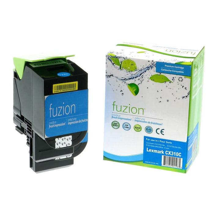Cyan cartridge included in Fuzion 80C1SK0 CMYK Toner Set for CX310dn (4-Pack)