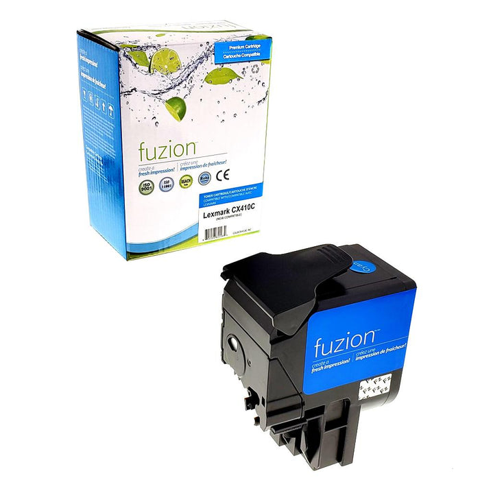 Cyan cartridge included in Fuzion High Yield 80C1HK0 CMYK Toner Set for CX410de (4-Pack)