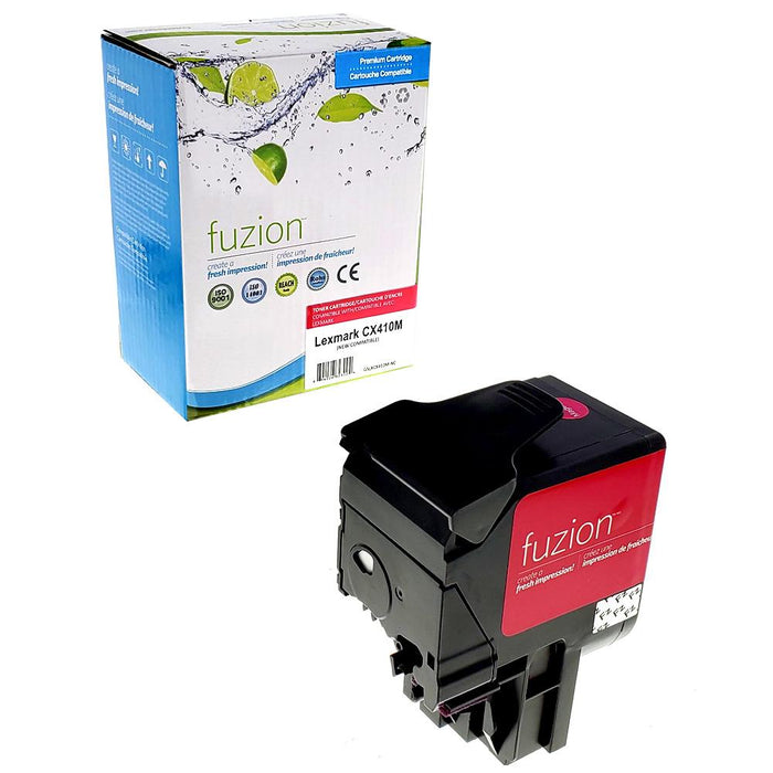 Magenta cartridge included in Fuzion High Yield 80C1HK0 CMYK Toner Set for CX410de (4-Pack)