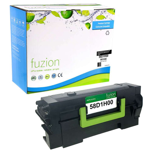 Fuzion Compatible High Yield Toner - Black for Lexmark 58D1H00