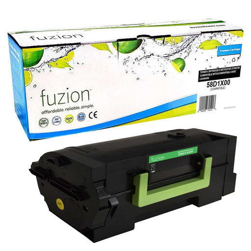 Fuzion Compatible Extra High Yield Toner - Black for Lexmark 58D1X00