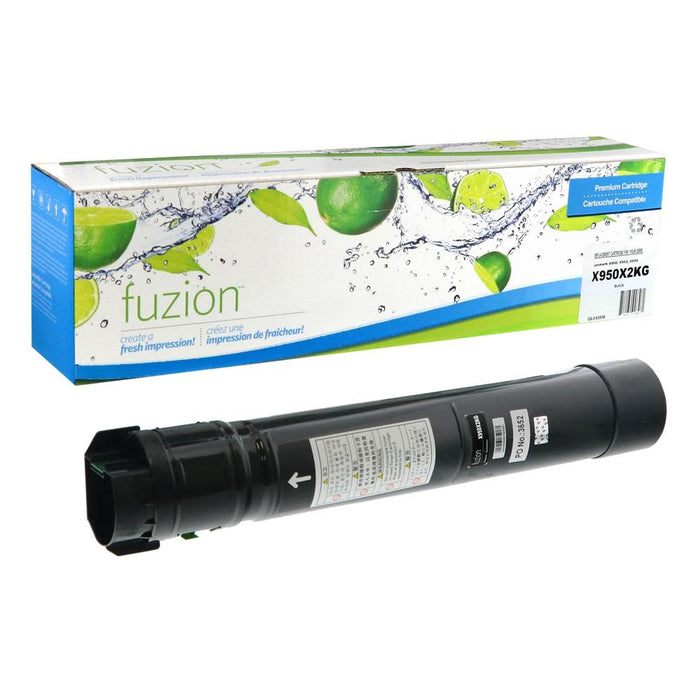 Black cartridge included in Fuzion X950X2KG CMYK Toner Set for X950de (4-Pack)