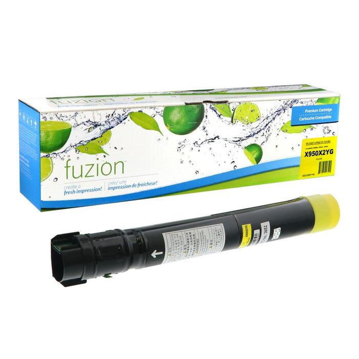 Yellow cartridge included in Fuzion X950X2KG CMYK Toner Set for X950de (4-Pack)