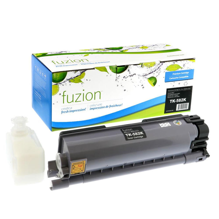 Black cartridge included in Fuzion TK-582 CMYK Toner Set for FS-C5150dn (4-Pack)