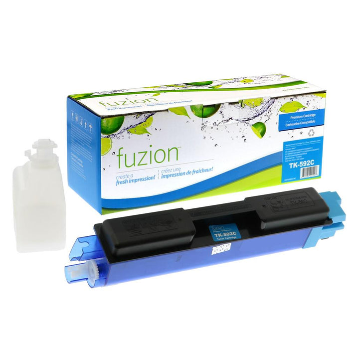 Cyan cartridge included in Fuzion TK-592 CMYK Toner Set for FS-C2026mfp (4-Pack)