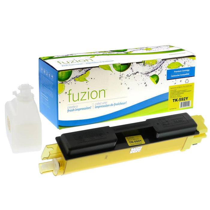 Yellow cartridge included in Fuzion TK-592 CMYK Toner Set for FS-C2026mfp (4-Pack)