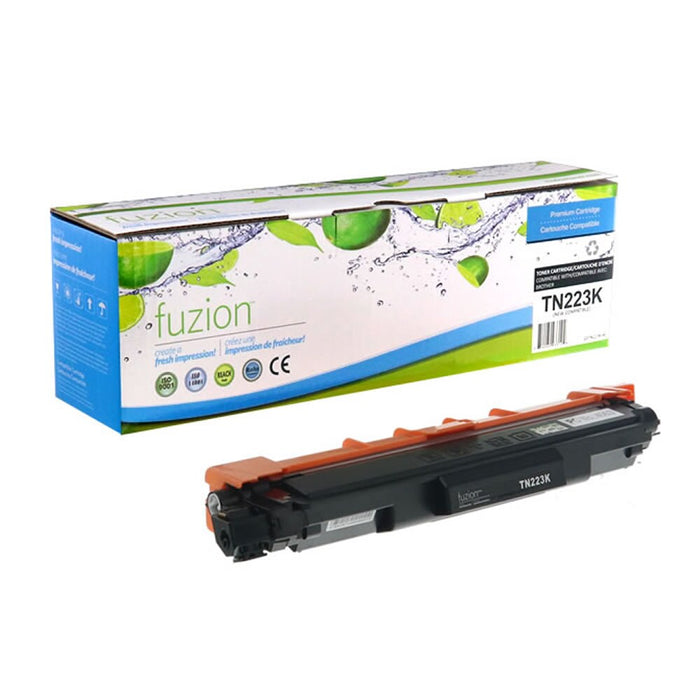Black cartridge included in Fuzion TN223 CMYK Toner Set for HL-L3210CW (4-Pack)