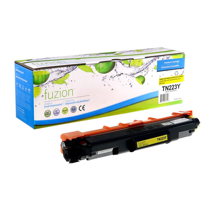 Yellow cartridge included in Fuzion TN223 CMYK Toner Set for HL-L3210CW (4-Pack)