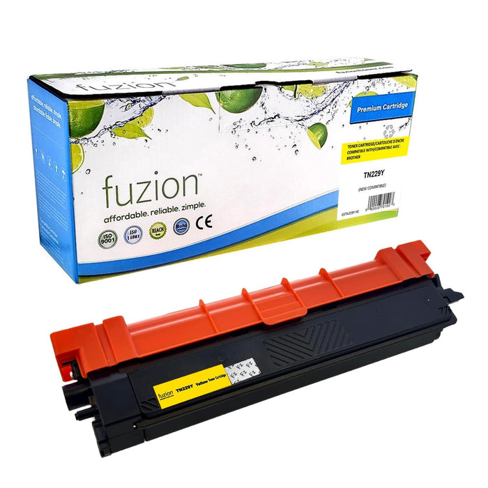 Yellow cartridge included in Fuzion TN229 CMYK Toner Set for HL-L3220CDW (4-Pack)