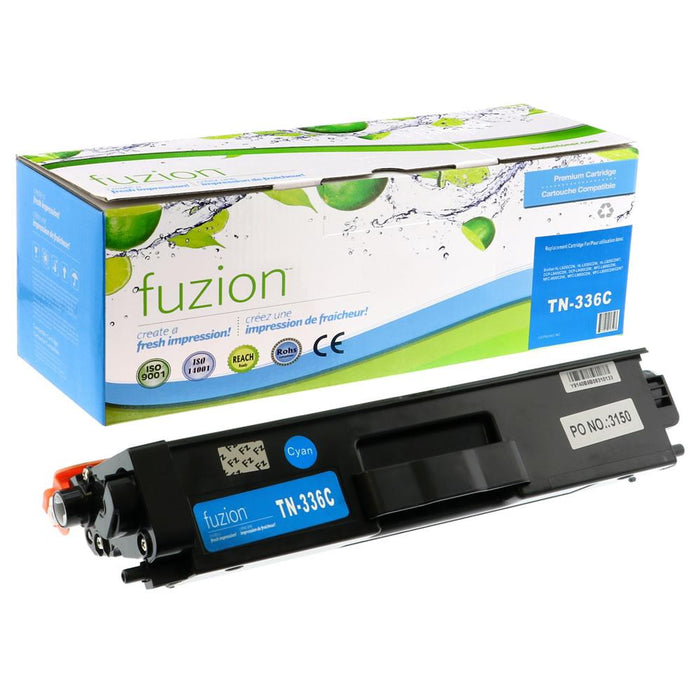 Cyan cartridge included in Fuzion High Yield TN336 CMYK Toner Set for HL-L8250CDN (4-Pack)