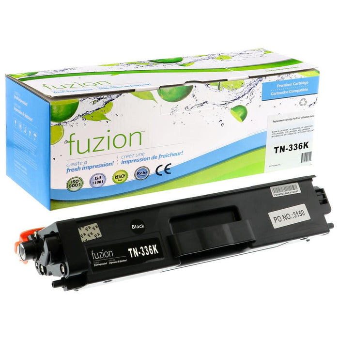 Black cartridge included in Fuzion High Yield TN336 CMYK Toner Set for HL-L8250CDN (4-Pack)
