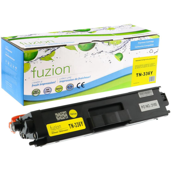 Yellow cartridge included in Fuzion High Yield TN336 CMYK Toner Set for HL-L8250CDN (4-Pack)