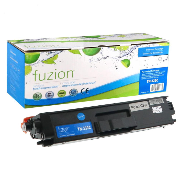 Cyan cartridge included in Fuzion High Yield TN339 CMYK Toner Set for HL-L9200CDW (4-Pack)