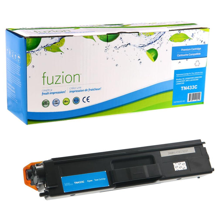Cyan cartridge included in Fuzion TN433 CMYK Toner Set for HL-L8260CDW (4-Pack)