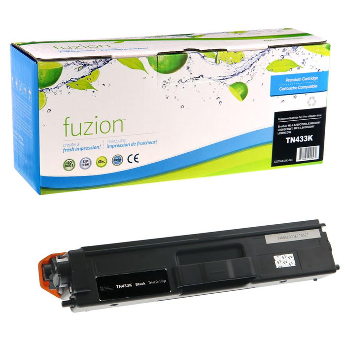 Black cartridge included in Fuzion TN433 CMYK Toner Set for HL-L8260CDW (4-Pack)