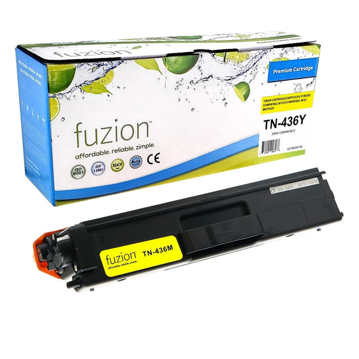 Yellow cartridge included in Fuzion Extra High Yield TN436 CMYK Toner Set for HL-L8360CDW (4-Pack)