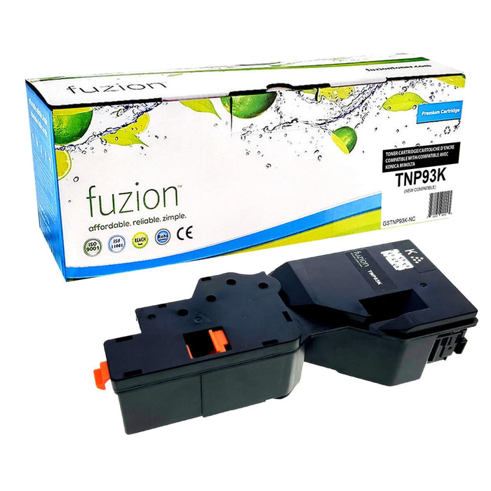 Black cartridge included in Fuzion CMYK Toner Set for bizhub C3100i (4-Pack)