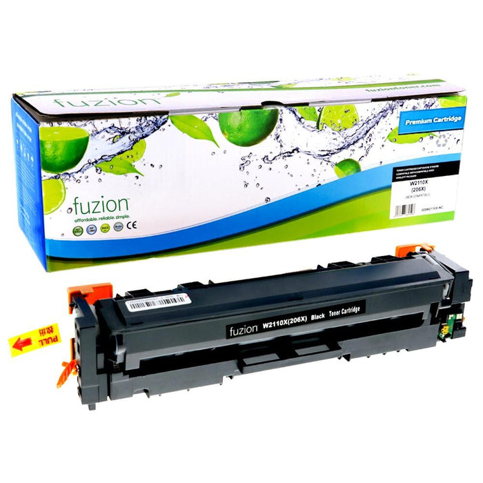 Black cartridge included in Fuzion High Yield 206X CMYK Toner Set for Colour LaserJet Pro M255dn (4-Pack)