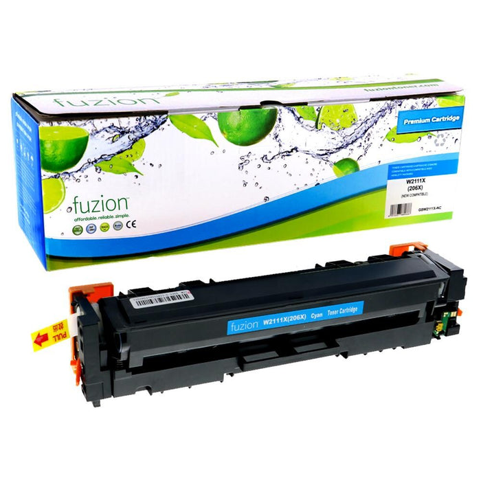 Cyan cartridge included in Fuzion High Yield 206X CMYK Toner Set for Colour LaserJet Pro M255dn (4-Pack)