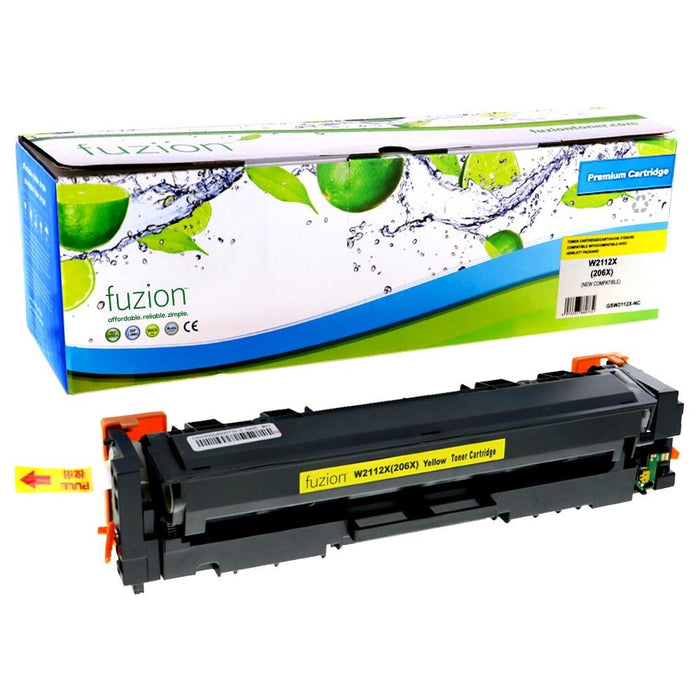 Yellow cartridge included in Fuzion High Yield 206X CMYK Toner Set for Colour LaserJet Pro M255dn (4-Pack)
