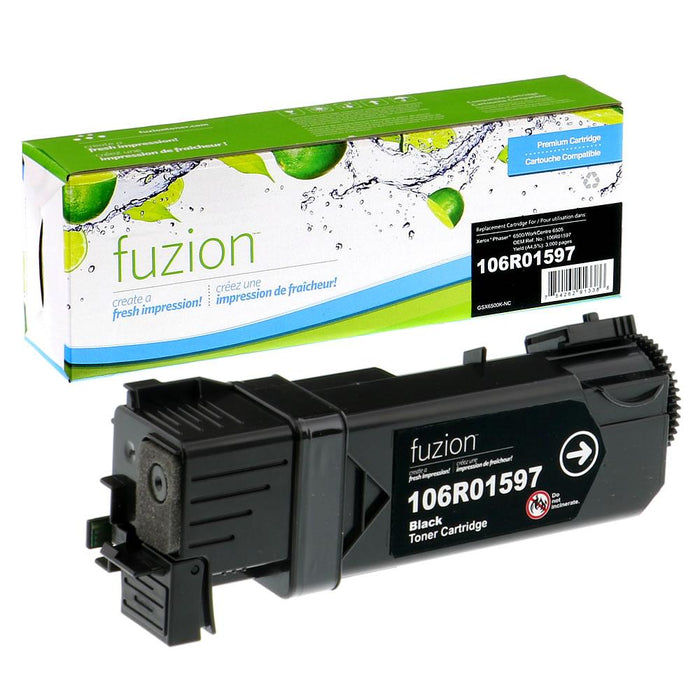 Black cartridge included in Fuzion 106R01597 CMYK Toner Set for Phaser 6500 (4-Pack)