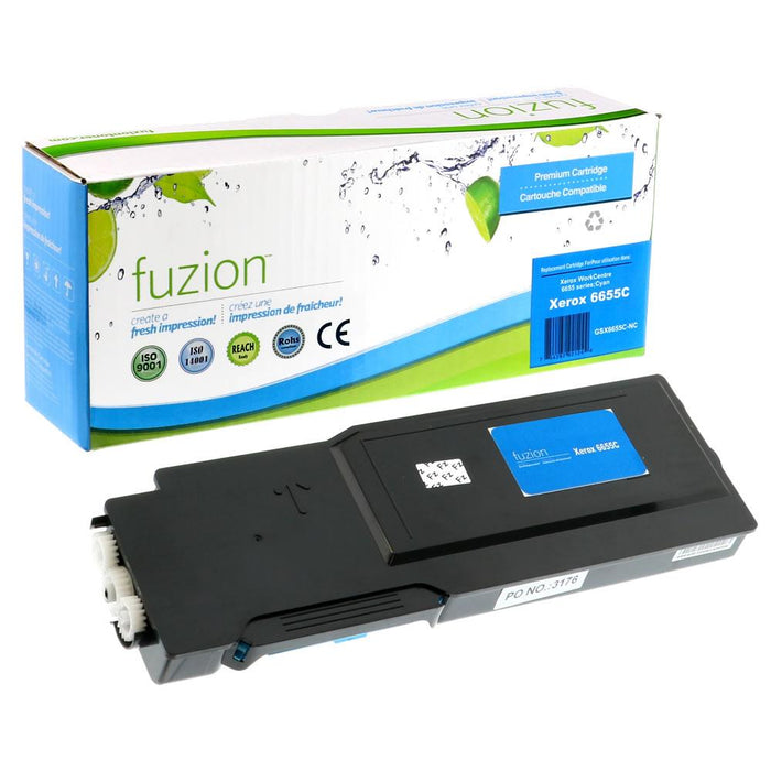 Cyan cartridge included in Fuzion 106R02747 CMYK Toner Set for Workcentre 6655 (4-Pack)