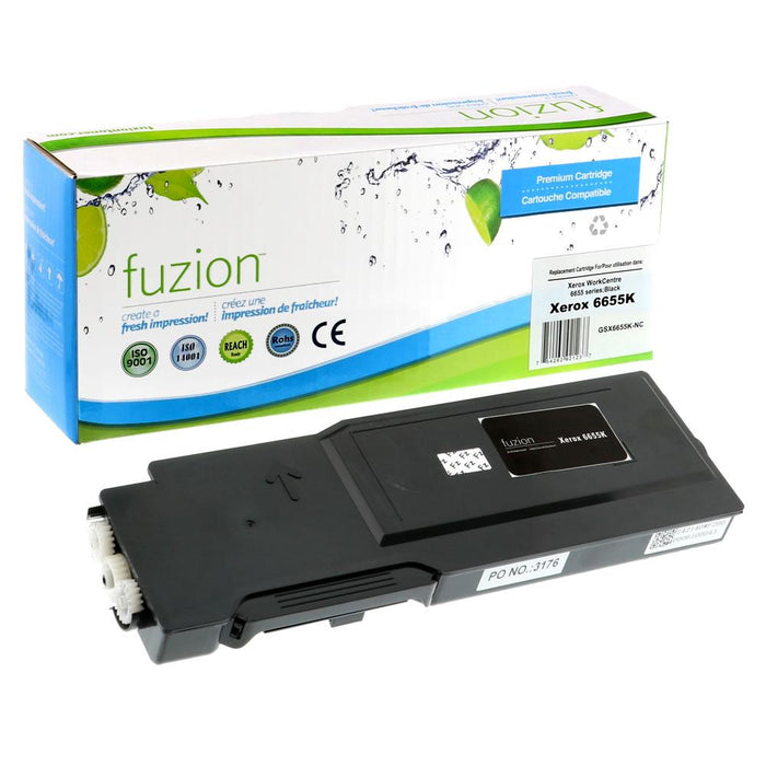 Black cartridge included in Fuzion 106R02747 CMYK Toner Set for Workcentre 6655 (4-Pack)