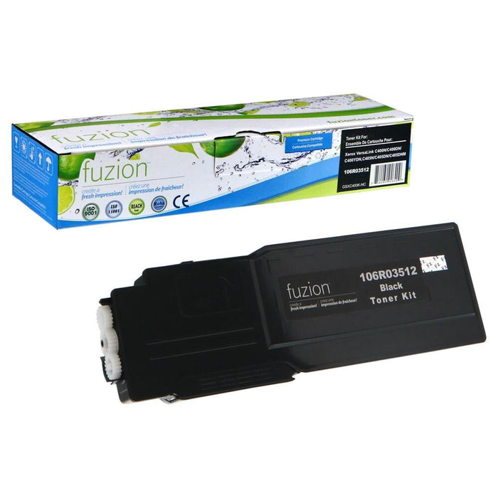 Black cartridge included in Fuzion 106R03512 CMYK Toner Set for VersaLink C400N (4-Pack)