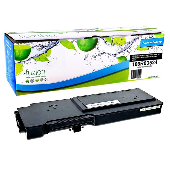 Black cartridge included in Fuzion High Yield 106R03524 CMYK Toner Set for Versalink C400N (4-Pack)