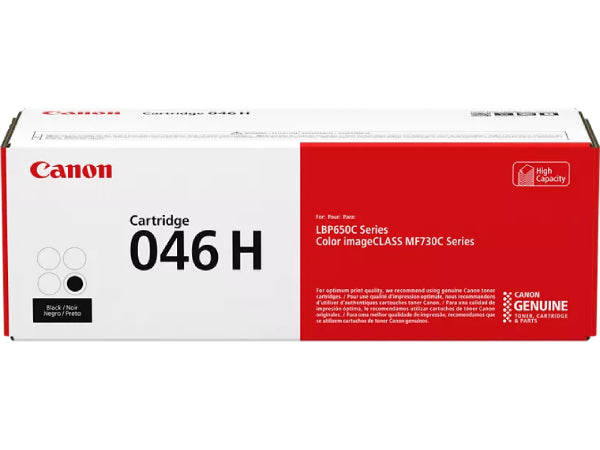 Canon 046 H Black Toner Cartridge, High-Yield (1254C001)
