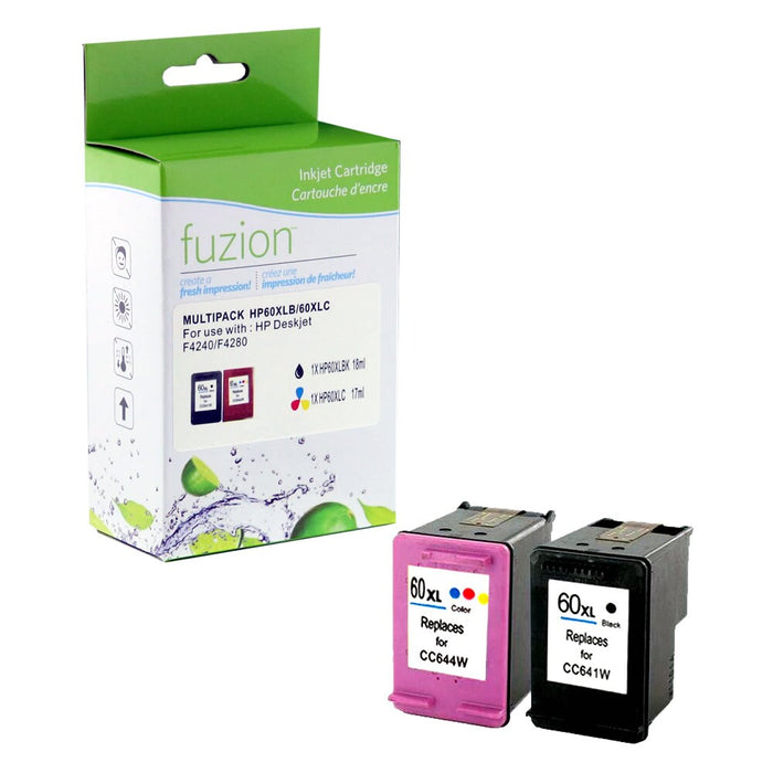 HP #60XL Remanufactured Inkjet Set - Black/CMY
