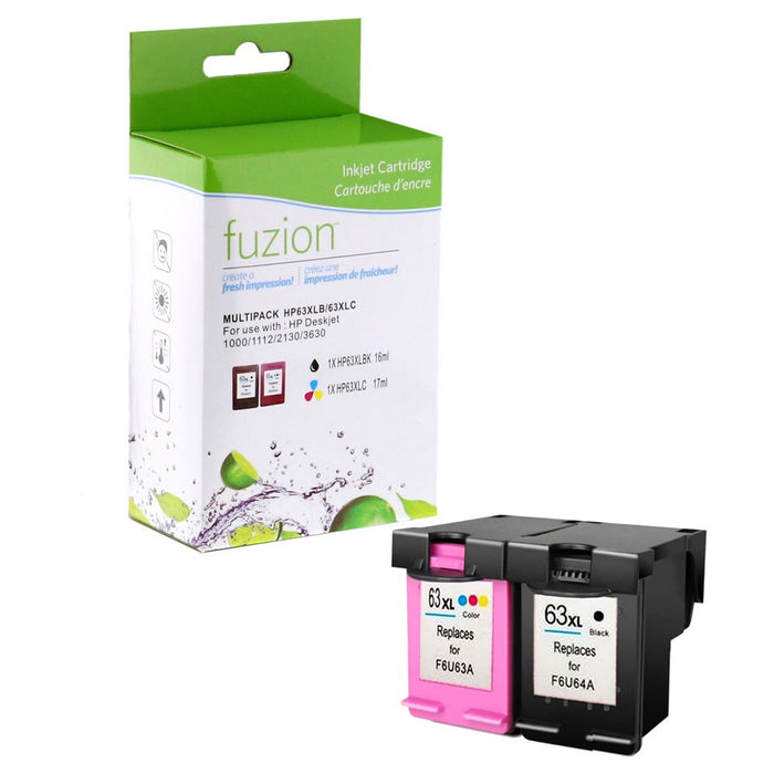HP #63XL Remanufactured Inkjet Set - Black/CMY