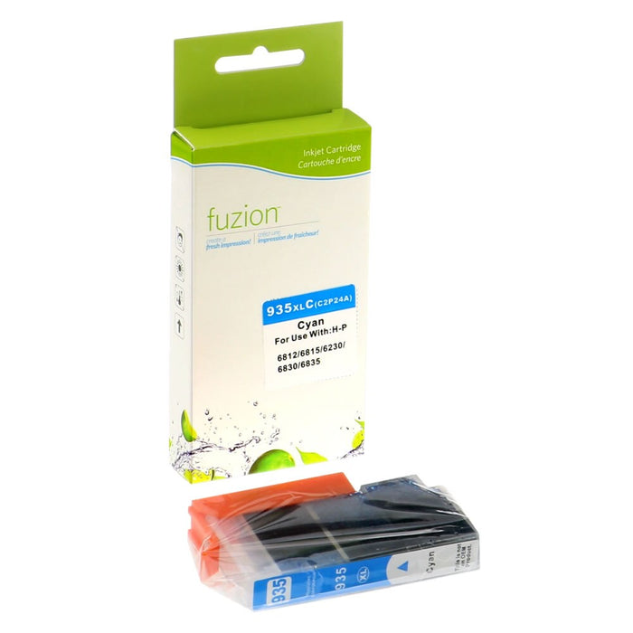Cyan cartridge included in Fuzion #934XL CMYK Ink Set for HP Officejet 6812 (4-Pack)