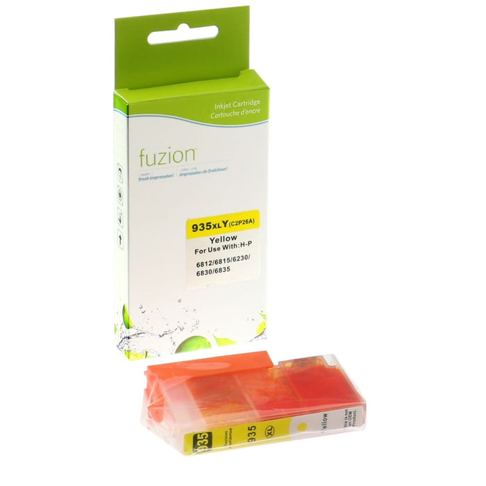 Yellow cartridge included in Fuzion #934XL CMYK Ink Set for HP Officejet 6812 (4-Pack)