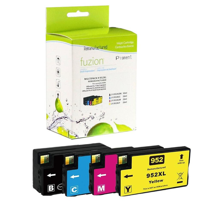 HP #952XL Remanufactured H.Y. Inkjet Set - XL C/K/M/Y