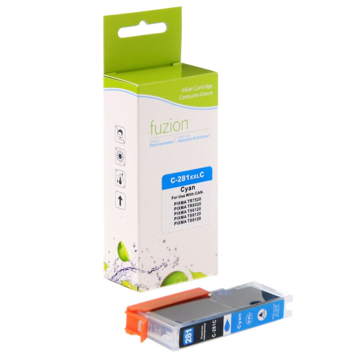 Cyan cartridge included in Fuzion CLI-281XXL CMYK Ink Set for PIXMA TR7500 SERIES (4-Pack)